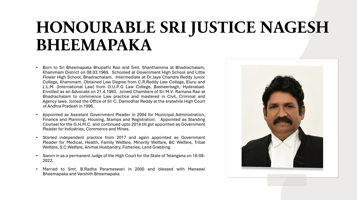 HONOURABLE SRI JUSTICE NAGESH BHEEMAPAKA Profile