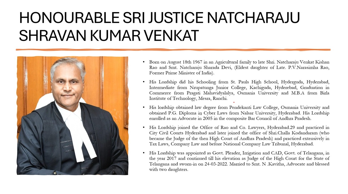 SRI JUSTICE NATCHARAJU SHRAVAN KUMAR VENKAT Profile